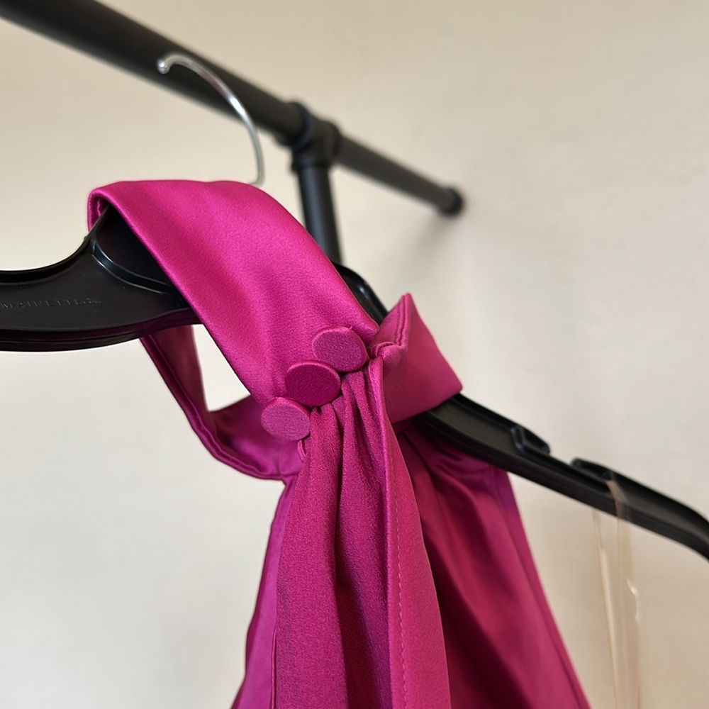 House of CB 'Aida' hot Pink Satin Mini Dress‎ NWOT Size M - Picture 11 of 12